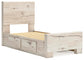 Lawroy Twin Panel Bed with Storage, Dresser, Mirror and Nightstand
