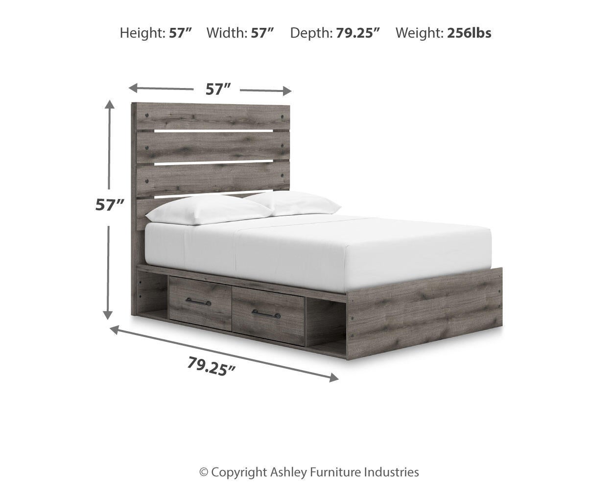Urbanoore Full Panel Bed with Storage, Dresser and Mirror