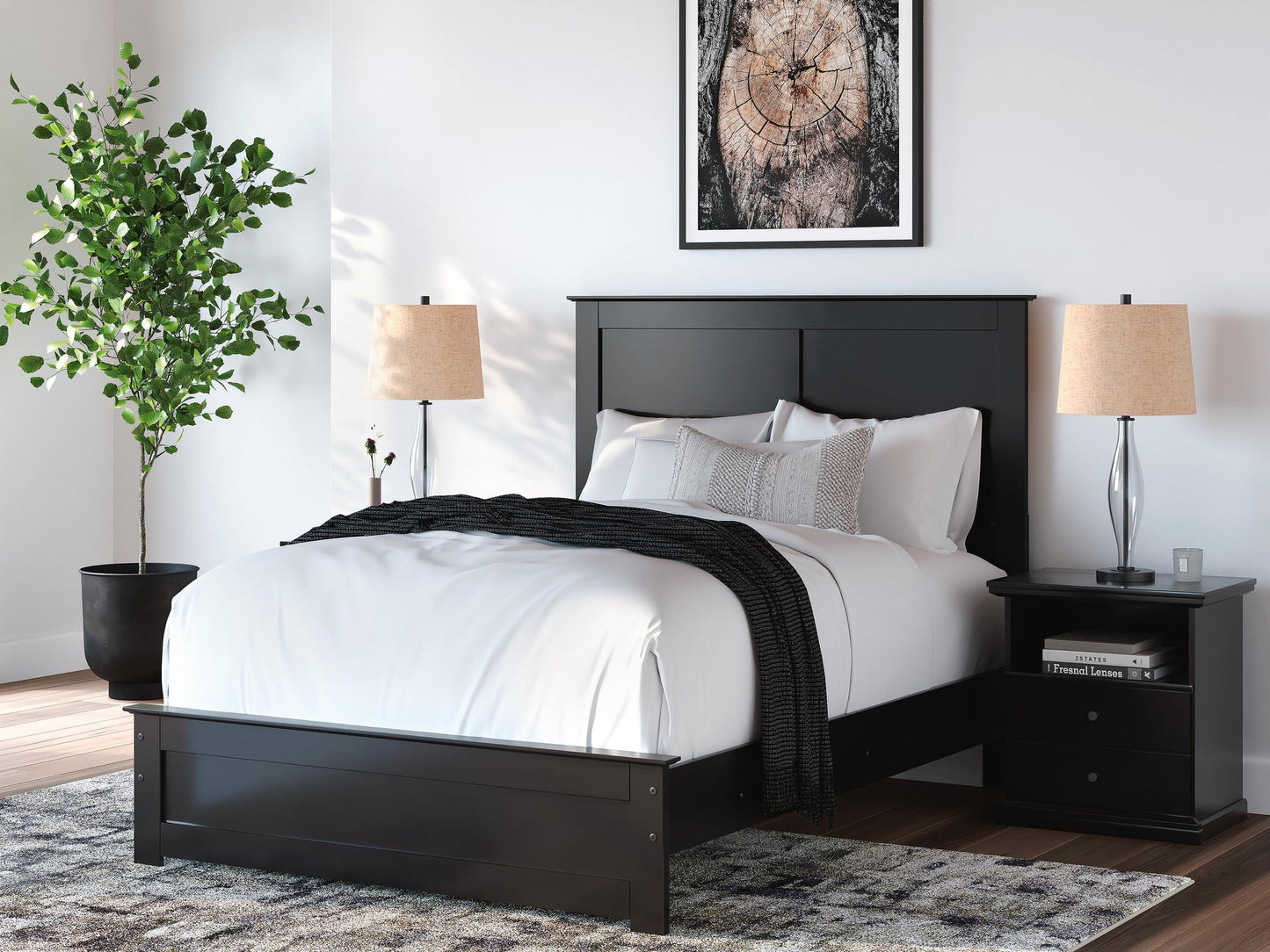 Maribel Full Panel Bed, Dresser, Mirror and Nightstand