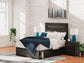 Delmorta Full Panel Bed with Storage, Dresser, Mirror, Chest and Nightstand