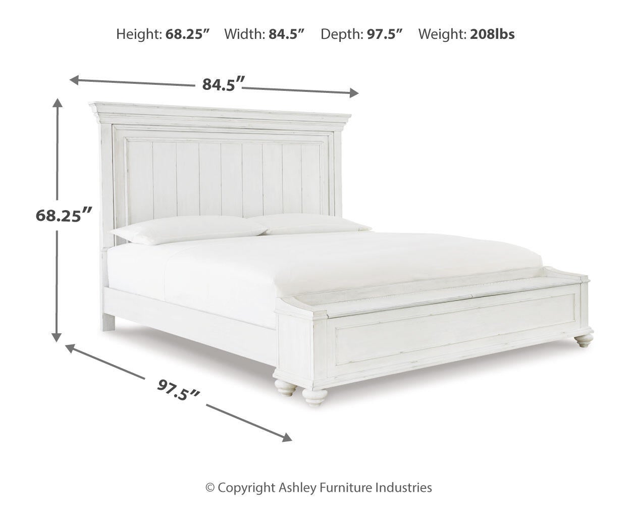 Kanwyn King Panel Bed with Mirrored Dresser