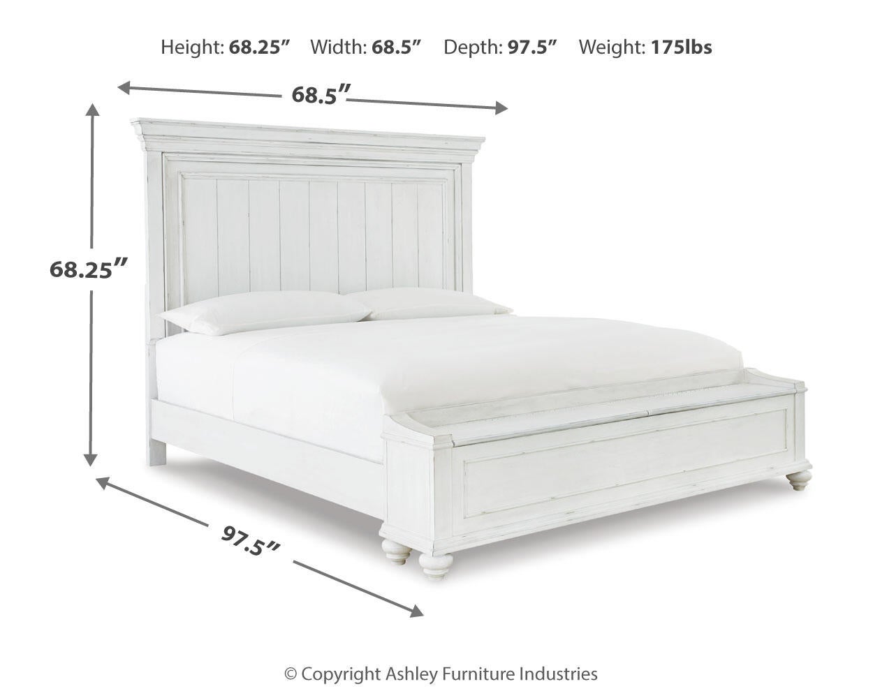 Kanwyn Queen Panel Bed with Storage with Mirrored Dresser, Chest and Nightstand