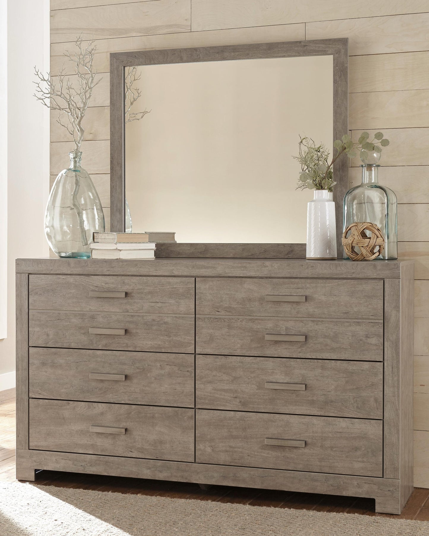 Culverbach Queen Panel Bed with Mirrored Dresser, Chest and Nightstand