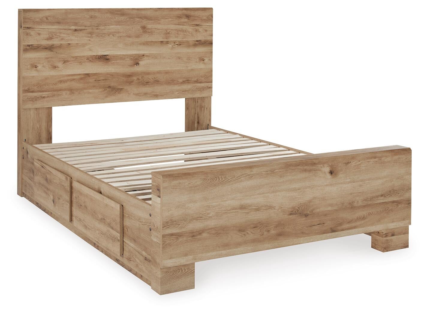 Hyanna Full Panel Bed with 2 Side Storage, Dresser, Mirror and Nightstand