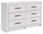 Cayboni Full Panel Bed with Mirrored Dresser