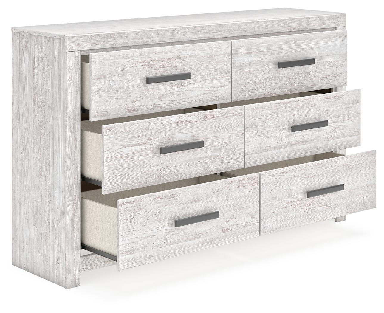 Cayboni Full Panel Bed with Mirrored Dresser