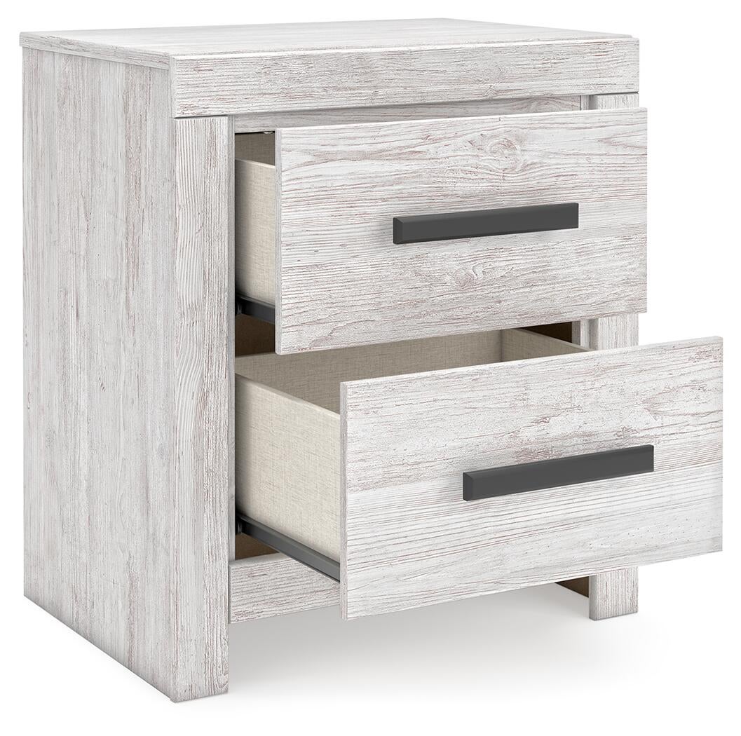Cayboni Full Panel Bed with Mirrored Dresser
